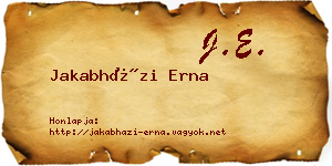 Jakabházi Erna névjegykártya